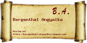 Bergenthal Angyalka névjegykártya